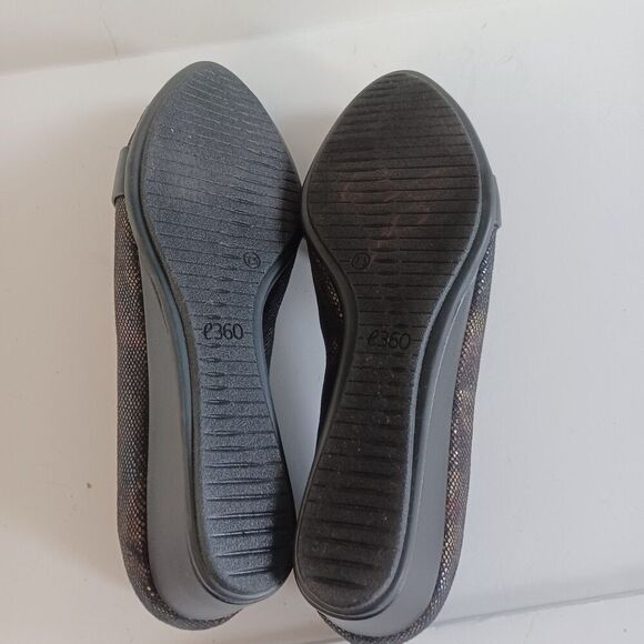 Easy Spirit Sz 7.5W Flats e360 Esadalynn Slip On Low Wedge Snake Dark Metallic - Picture 10 of 11